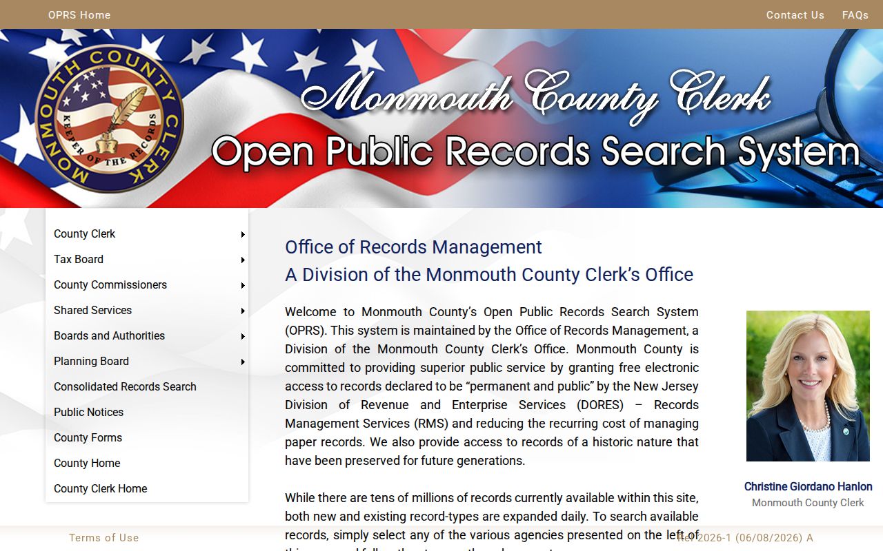 Manalapan resident records Monmouth OPRS official records portal