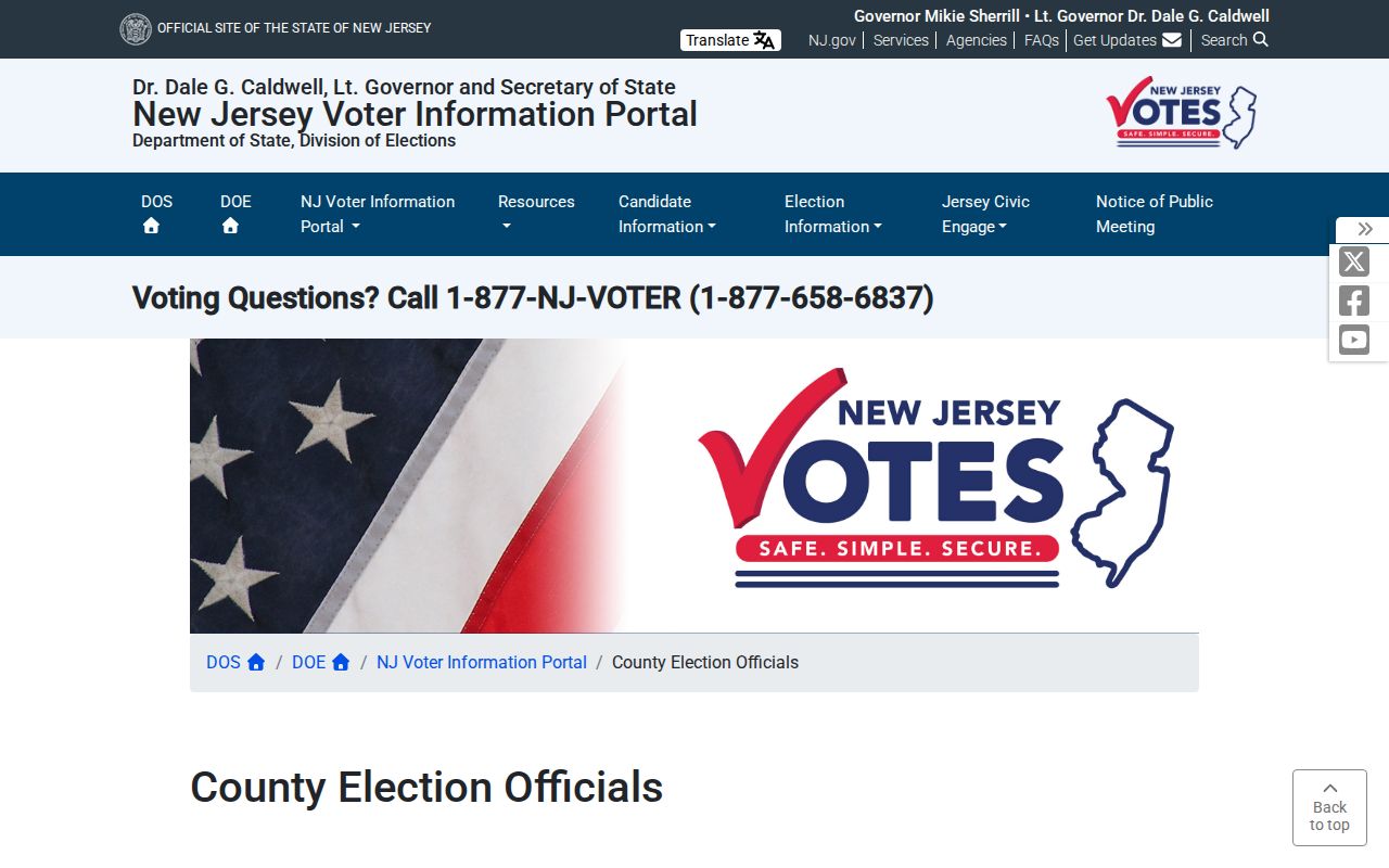 Manalapan neighbors New Jersey county election officials directory