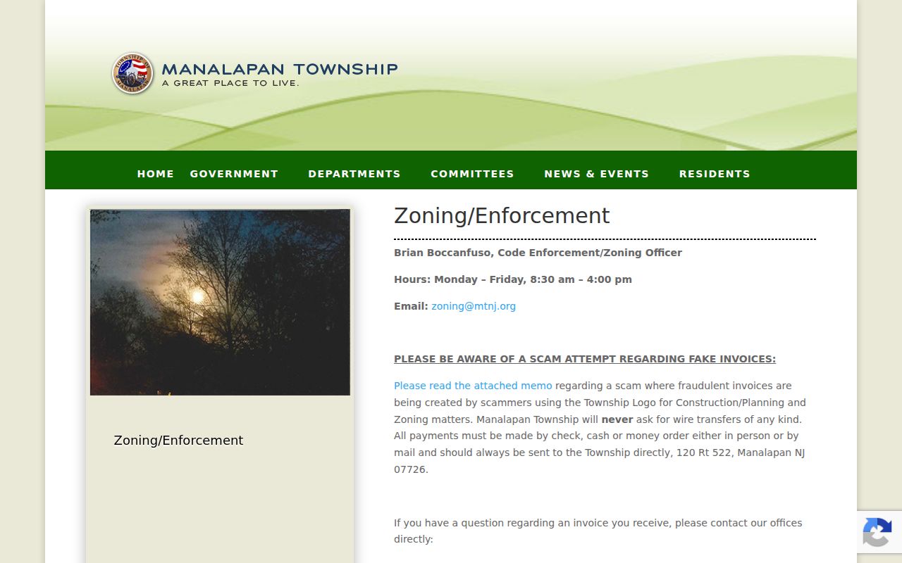 Manalapan street directory zoning and enforcement records access